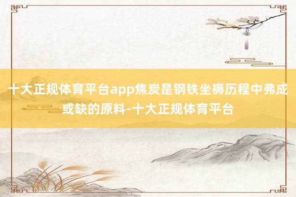 十大正规体育平台app焦炭是钢铁坐褥历程中弗成或缺的原料-十大正规体育平台