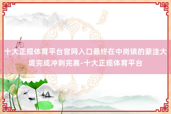 十大正规体育平台官网入口最终在中岗镇的蒙洼大堤完成冲刺完赛-十大正规体育平台