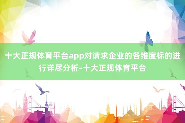 十大正规体育平台app对请求企业的各维度标的进行详尽分析-十大正规体育平台