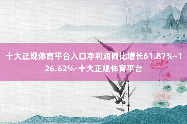 十大正规体育平台入口净利润同比增长61.87%~126.62%-十大正规体育平台