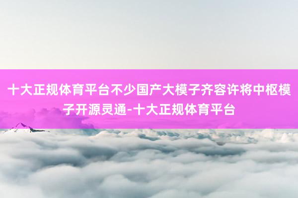 十大正规体育平台不少国产大模子齐容许将中枢模子开源灵通-十大正规体育平台