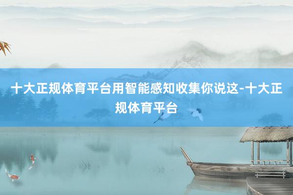 十大正规体育平台用智能感知收集你说这-十大正规体育平台