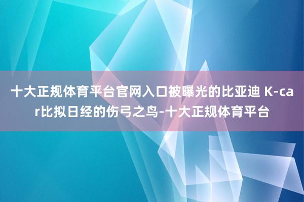 十大正规体育平台官网入口被曝光的比亚迪 K-car比拟日经的伤弓之鸟-十大正规体育平台