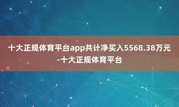 十大正规体育平台app共计净买入5568.38万元-十大正规体育平台