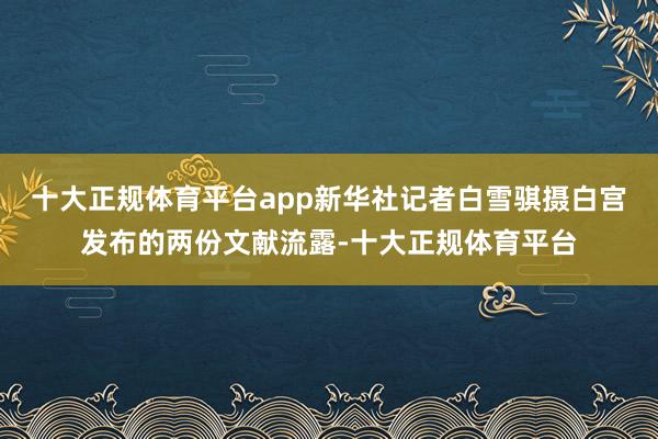 十大正规体育平台app新华社记者白雪骐摄白宫发布的两份文献流露-十大正规体育平台