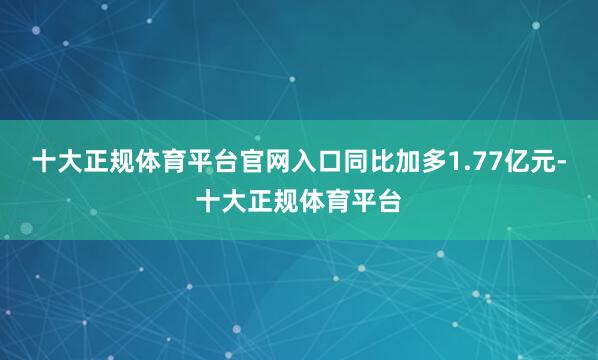 十大正规体育平台官网入口同比加多1.77亿元-十大正规体育平台