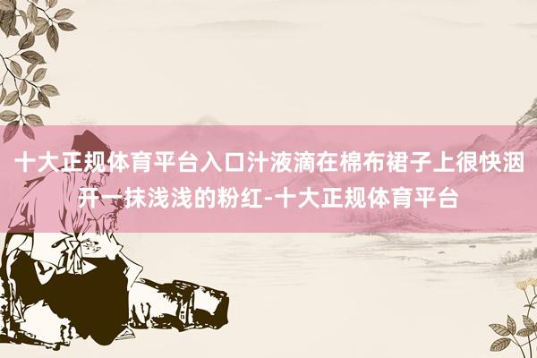 十大正规体育平台入口汁液滴在棉布裙子上很快洇开一抹浅浅的粉红-十大正规体育平台